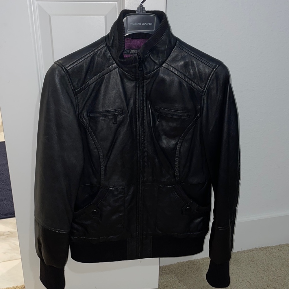 Marc New York by Andrew Marc Mixed Media Leather Jacket Sz Sm